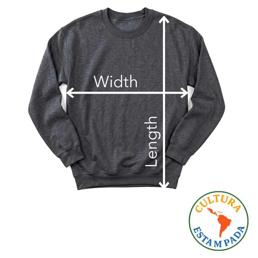 How to measure: lay the garment flat. Width is straight across the chest, side to side, just below the arms. Length is from the top of the shoulder beside the collar straight down to the bottom hem.