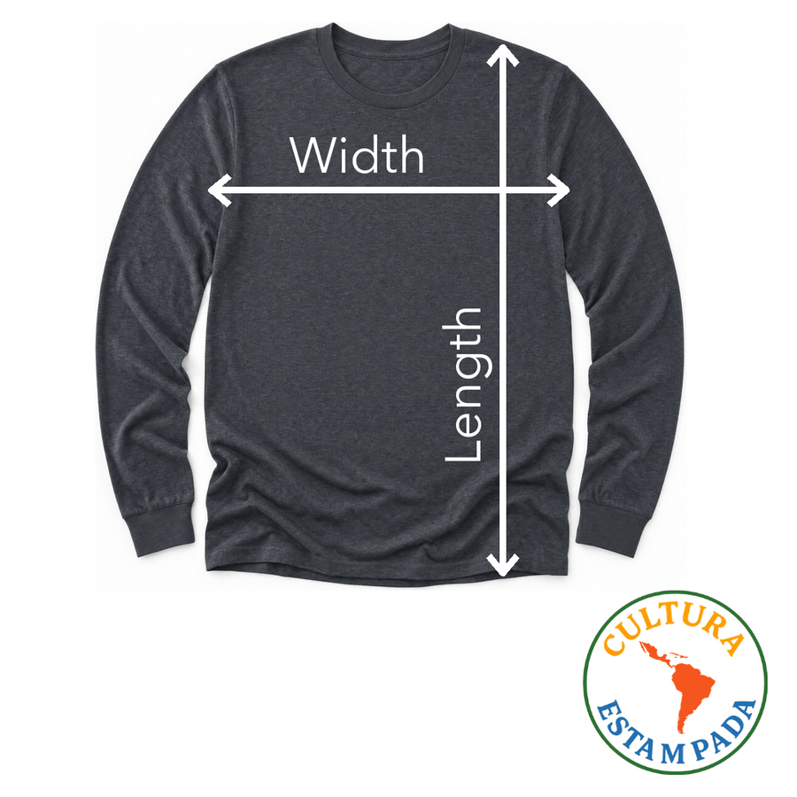 How to measure: lay the garment flat. Width is straight across the chest, side to side, just below the arms. Length is from the top of the shoulder beside the collar straight down to the bottom hem.
